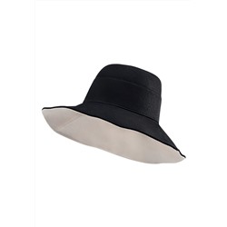 Шляпа двухсторонняя, цвет чёрный/бежевый