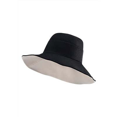 Шляпа двухсторонняя, цвет чёрный/бежевый