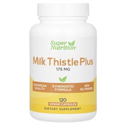 Super Nutrition, расторопша плюс, 175 мг, 120 растительных капсул