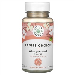 Natural Balance, Ladies Choice, формула с фитоэстрогеном для поддержки в период менопаузы, 60 вегетарианских капсул