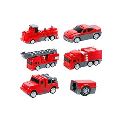 Пожарные автомобили с магнитными креплениями, 14 деталей