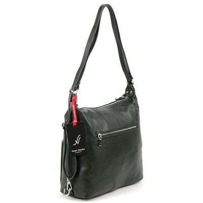 Женская кожаная сумка-рюкзак Sergio Valentini SV-90121 Блекиш Грин