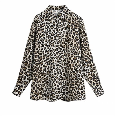 Рубашка с  леопардовым принтом ( без рядов)