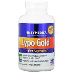 Enzymedica, Lypo Gold, препарат для переваривания жиров, 240 капсул