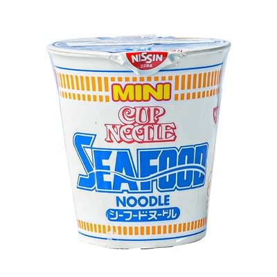 NISSIN Лапша быстрого приготовления CUP NOODLE SeaFooD MINI пшеничная c морепродуктами, 38 гр. термостакан