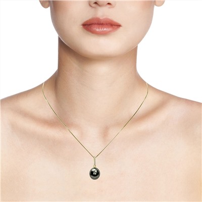Collar con colgante - plata 925 chapada en oro - perla de agua dulce - Ø de la perla: 9 mm