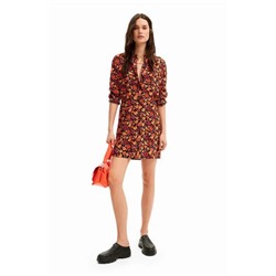 Short floral shirt dress