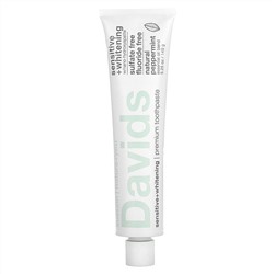 Davids Natural Toothpaste, Premium Toothpaste, Sensitive + Whitening, натуральная перечная мята, 149 г (5,25 унции)