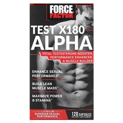 Force Factor, Test X180 Alpha, усилитель тестостерона, 120 капсул