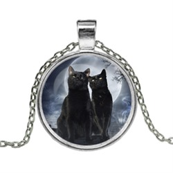 ALK145 Кулон с цепочкой Чёрные коты