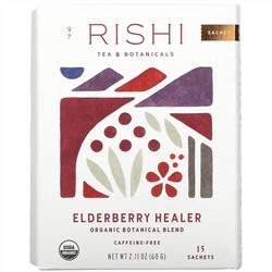 Rishi Tea, Elderberry Healer, без кофеина, 15 пакетиков, 60 г (2,11 унции)