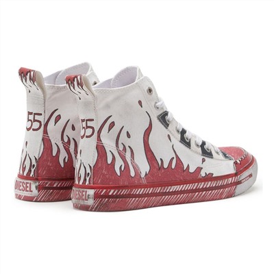 Sneakers altas - blanco y rojo