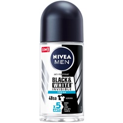 Nivea Black White Invisible Roll On For Men Fresh 50 ml