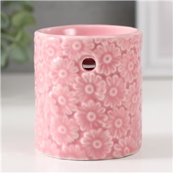 Аромалампа керамика "Ромашки" розовая 6,7х6,7х7,5 см