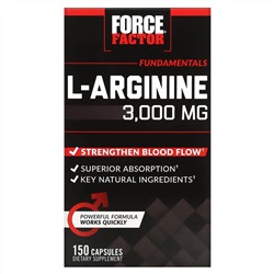 Force Factor, L-аргинин, 3000 мг, 150 капсул (600 мг в 1 капсуле)