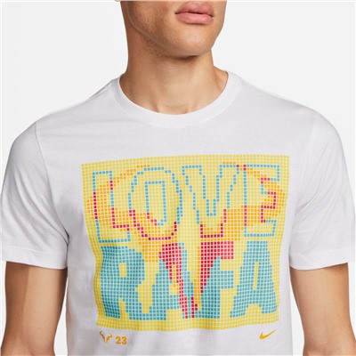 Camiseta de deporte Love Rafa - 100% algodón - tenis - blanco