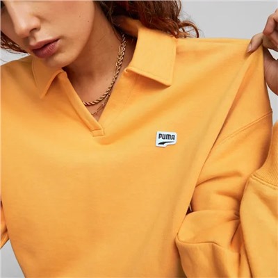 Downtown Women's Oversized Polo Sweatshirt