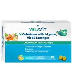 Velavit V Colostrum With L Lysine Vitamin B2 Lozenges 15 Pastil