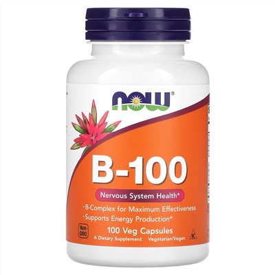 NOW Foods, B-100, 100 растительных капсул