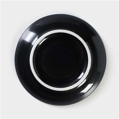 Блюдце фарфоровое «Акварель», d=12 см, цвет чёрный