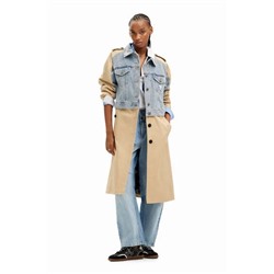 Hybrid denim trench coat