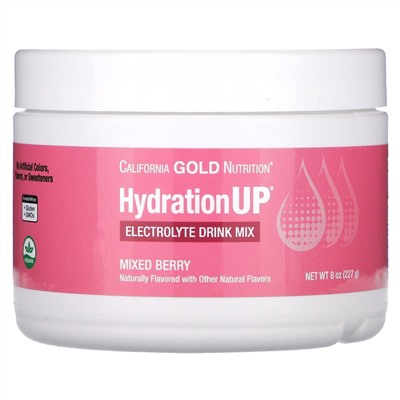 California Gold Nutrition, HydrationUP, электролиты с ягодным вкусом, 227 г (8 унций)