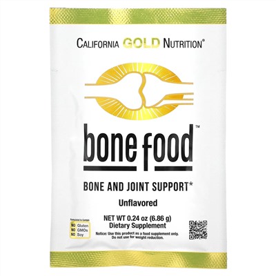 California Gold Nutrition, Bone Food, для поддержки здоровья костей и суставов, 60 пакетиков по 6,83 г (0,24 унции)