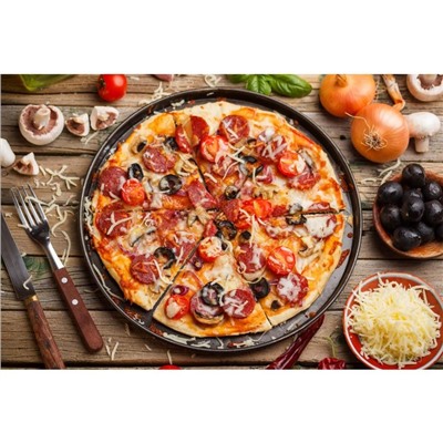 Набор форм для выпечки пиццы Доляна «Жаклин. Пицца», 3 предмета: d=23,5/26/29,5 см, антипригарное покрытие, цвет чёрный
