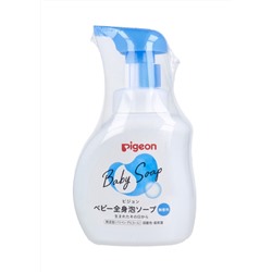 PIGEON Мыло-пенка BABY foam Soap с керамидами БЕЗ АРОМАТА возраст 0+, 500 мл бутылка с пенообразователем