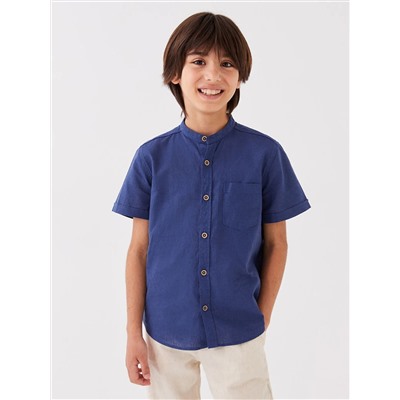 Рубашка для мальчика из смесового льна LC Waikiki с круглым вырезом