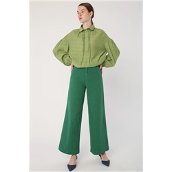 Зеленые широкие брюки с карманами ALL DAY из 100% хлопка