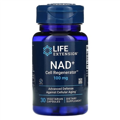 Life Extension, NAD+ Cell Regenerator, NIAGEN Nicotinamide Riboside, 100 mg, 30 Vegetarian Capsules