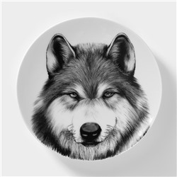 Тарелка фарфоровая «Волк», d=20 см