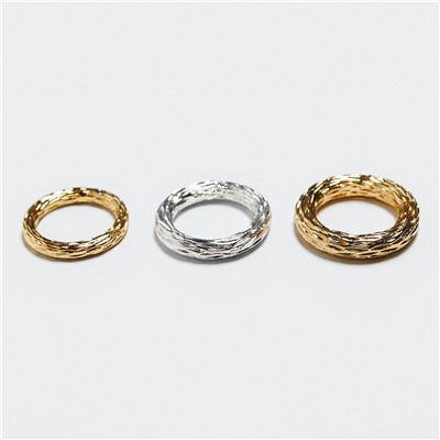 Pack 3 anelli combinati Vivian - dorato e color argento