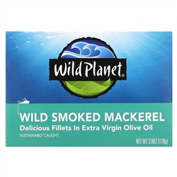 Wild Planet, Скумбрия из дикого копчения, 110 г (3,9 унции)