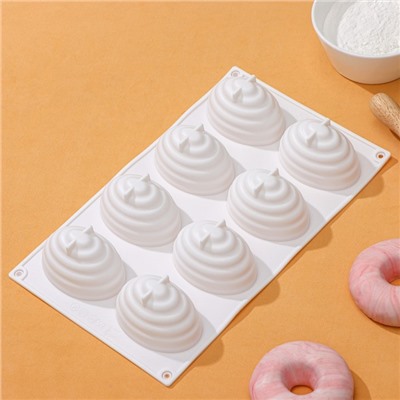 Форма для муссовых десертов и выпечки KONFINETTA «Джелли», силикон, 30×17,5×4 см, 8 ячеек (7,4×5,3×4 см), цвет белый