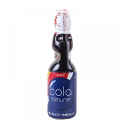 HATA KOSEN Лимонад Ramune Cola РАМУНЕ КОЛА  сильно газированный безалкогольный, 200 мл., стеклянная бутылка со стеклянным шариком