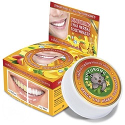 Binturong Mango Thai Herbal Toothpaste Круглая зубная Паста с Экстрактом манго