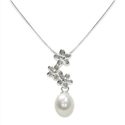 Collar con colgante - plata 925 - perla de agua dulce - Ø de la perla: 6.5 - 7 mm