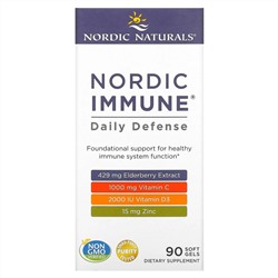 Нордик Натуралс, Nordic Immune Daily Defense, 90 мягких таблеток