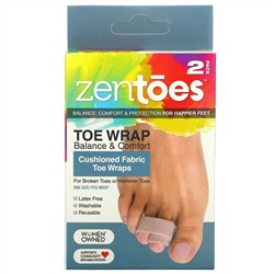 ZenToes, Toe Wrap Balance & Comfort, мягкие тканевые бинты, 2 шт. В упаковке