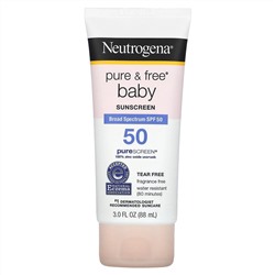 Neutrogena, Pure & Free, детский солнцезащитный крем, SPF 50, 88 мл (3 жидк. унции)