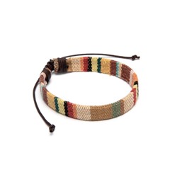 BRACCIALE MULTICOLOR COTONE/PELLE