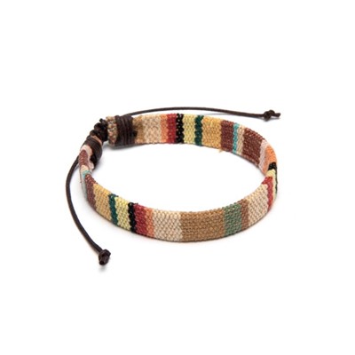 BRACCIALE MULTICOLOR COTONE/PELLE