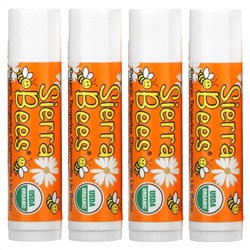 Sierra Bees, Organic Lip Balms, Tangerine Chamomile, 4 Pack, 0.15 oz (4.25 g) Each