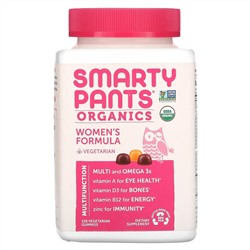 SmartyPants, Organics, Complete, комплекс для женщин, малина, лимон, лайм и виноград, 120 вегетарианских жевательных конфет