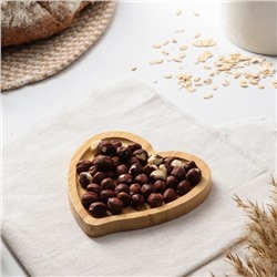 Блюдо для подачи Доляна Striata heart, 13×12,5×1,3 см, бамбук