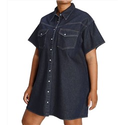 LEVI'S Plus ELOWEN WESTERN DRESS джинсовое платье женское хлопковое платье в стиле рубашки 34479123 синее