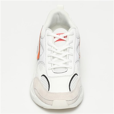 Sneakers Serendipity - logo - blanco y naranja - suela: 4,5 cm