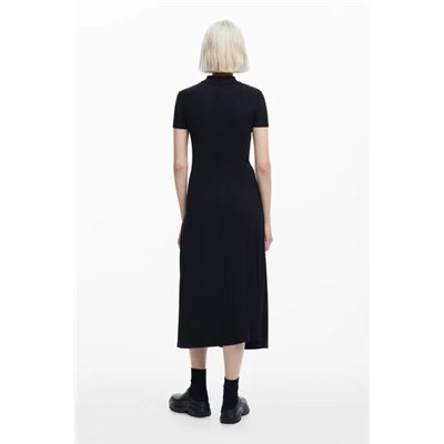 High-neck midi dress